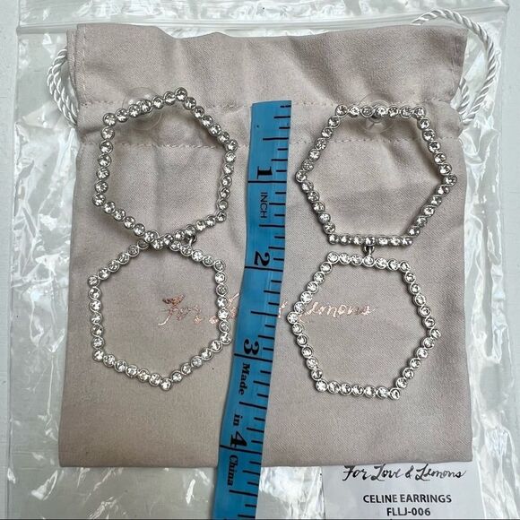 For Love & Lemons CELINE EARRINGS in Crystal Color - Picture 4 of 5